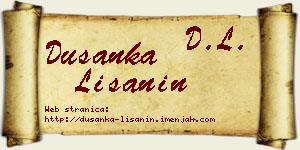 Dušanka Lišanin vizit kartica